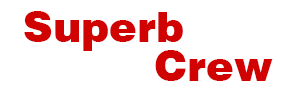 Text reading 'Superb Crew' in red font on a white background.