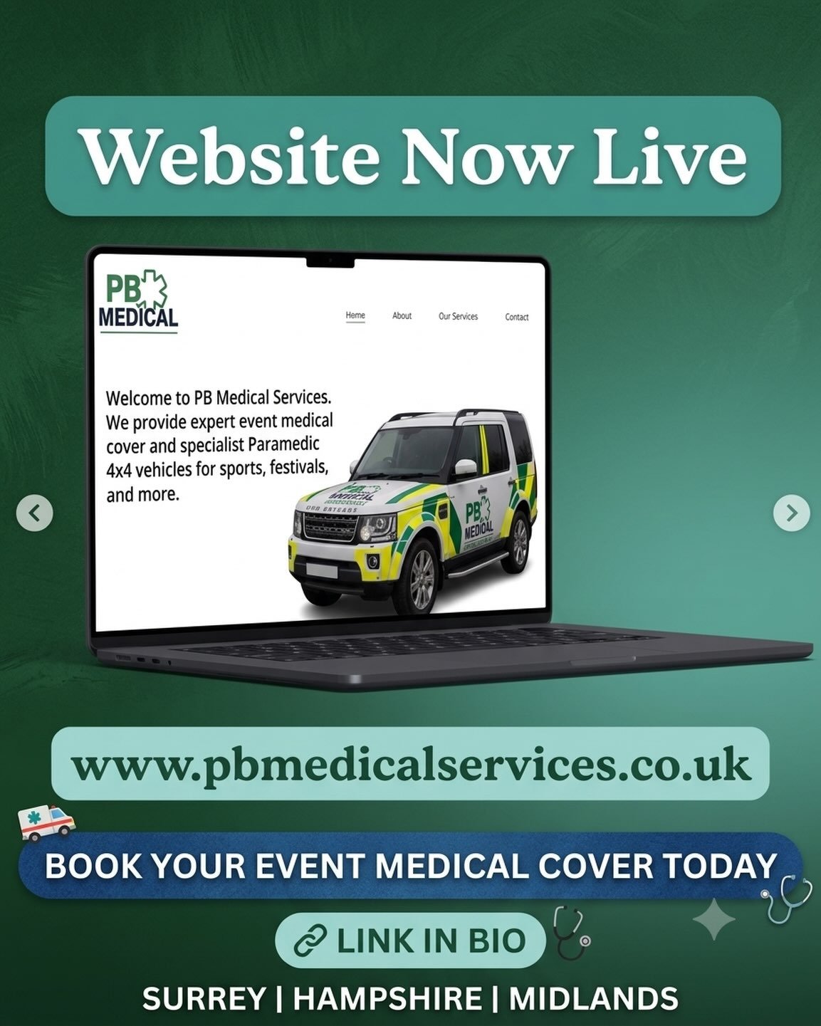 Checkout our new website (link in bio) and drop us a message to see if we can help with your event medical needs.

Did you know we already provide specialist 4x4 Paramedic led cover to Equestrian events across the Midlands. As well as a range of clie