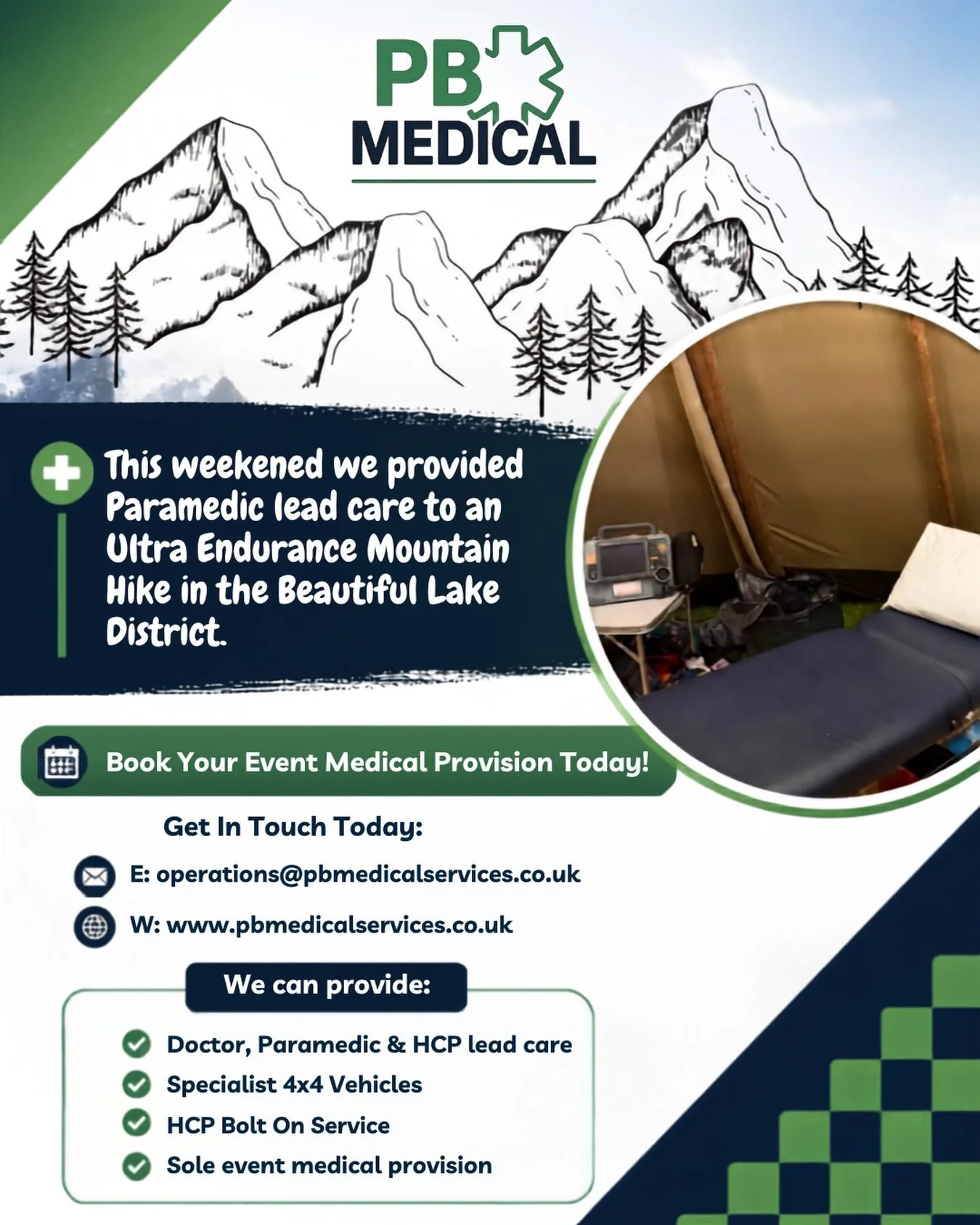 This weekend we worked with our friends at Bright Bags Education &amp; First Aid Services to deliver Paramedic lead care along side their Sports Therapists. We were on hand for any medical requirements for those completing a 48 hour hike up Helvellyn