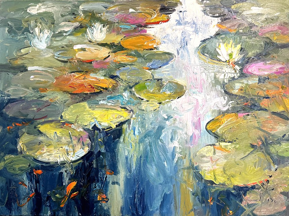 Water lilies with koi