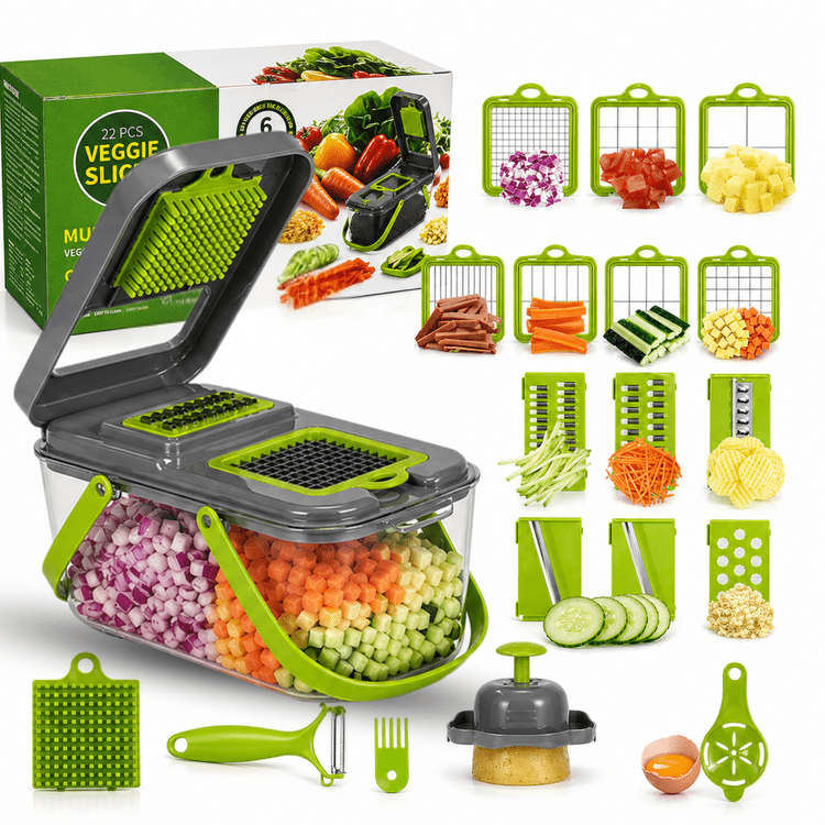 22-Piece Vegetable Chopper and Mandoline Slicer