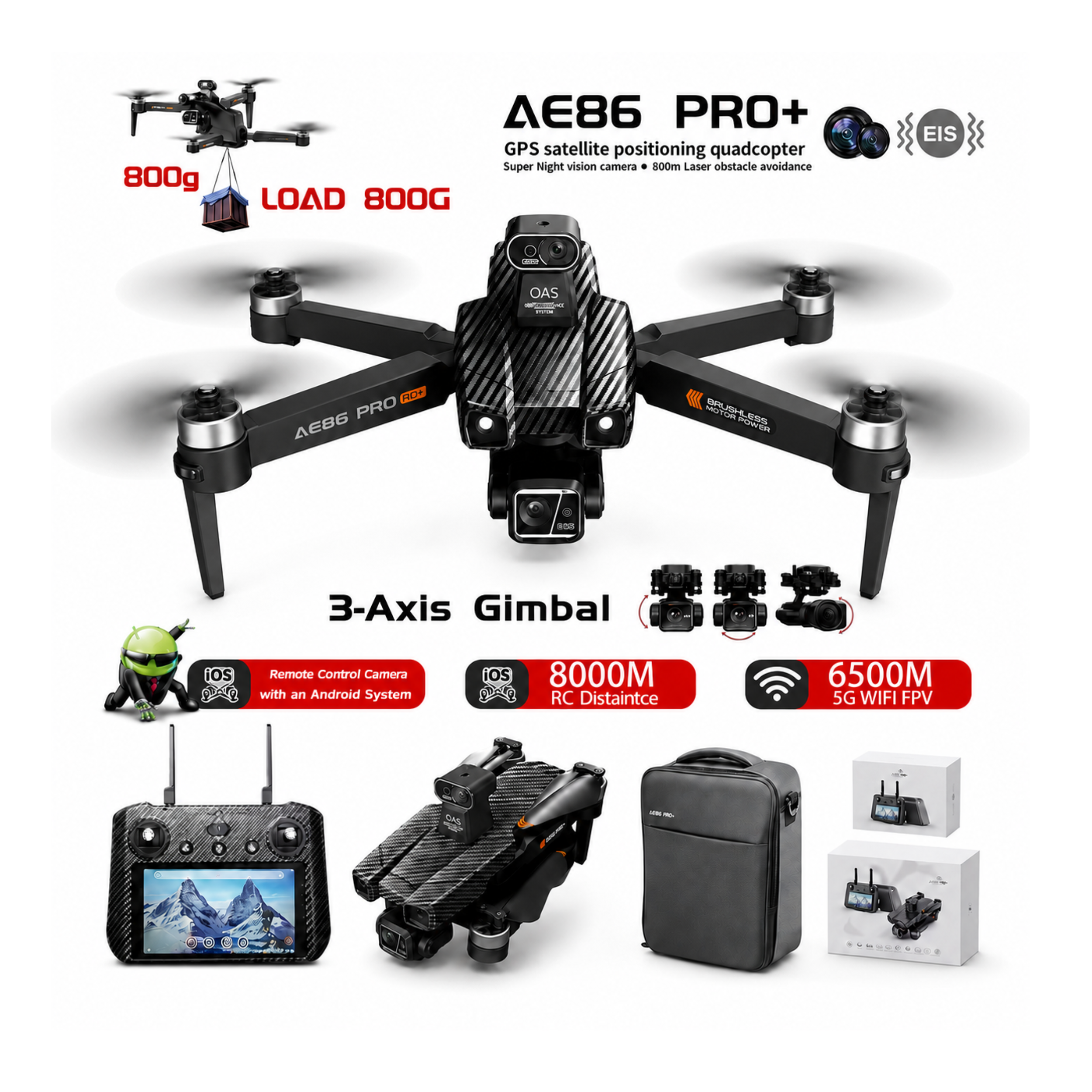 AE86 Pro Max 4K GPS Drone with Screen Controller