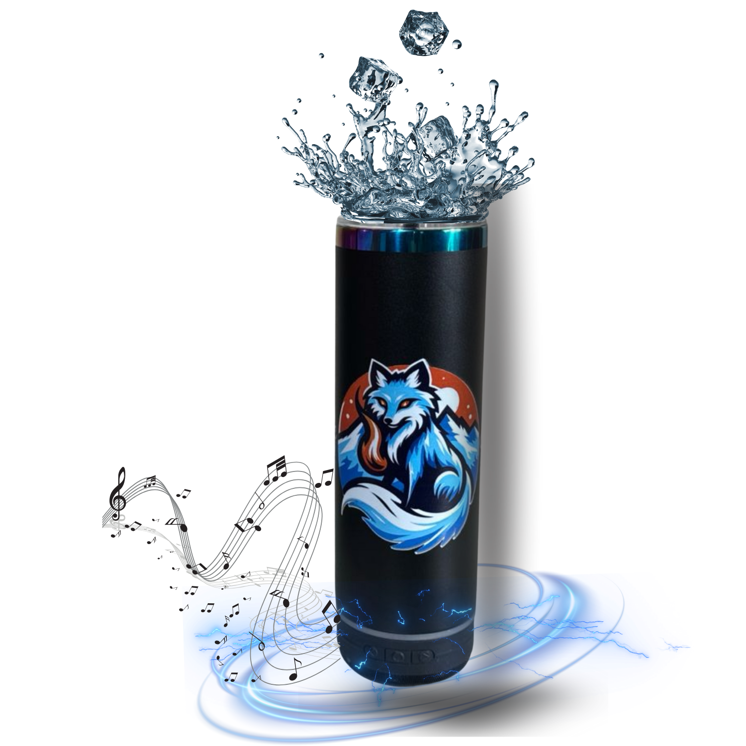 20 oz Stainless Steel Insulated Bluetooth Speaker Tumbler with Straw Lid and Detachable Speaker