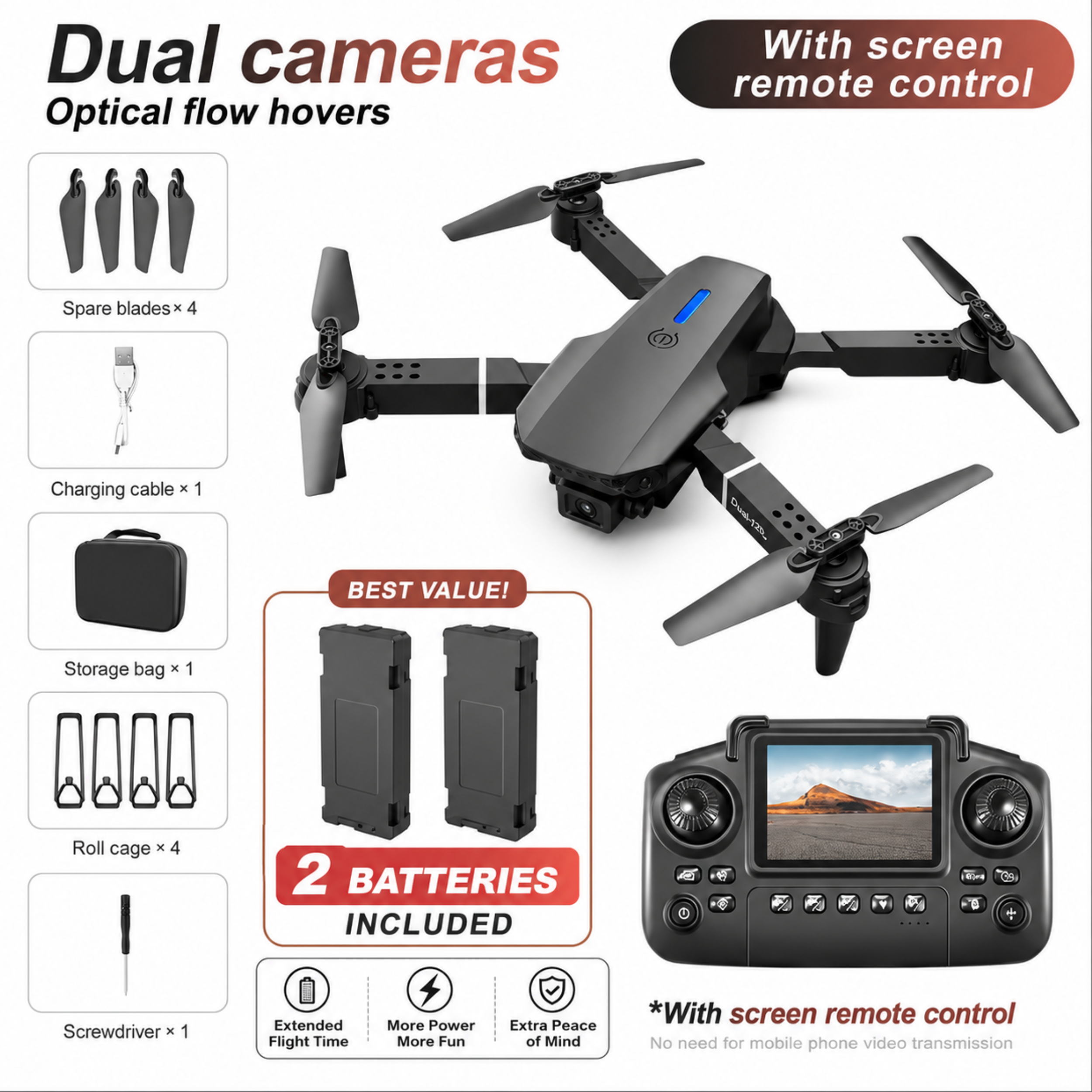 E88 Pro Dual Camera Drone with WiFi FPV Control