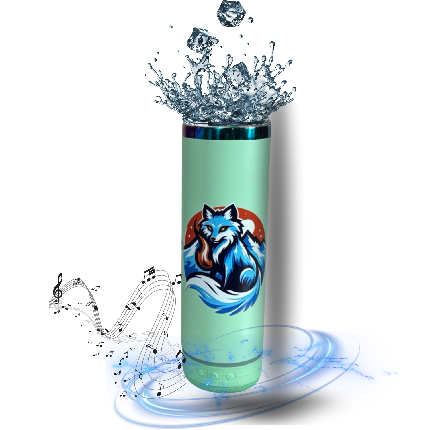 20 oz Stainless Steel Insulated Bluetooth Speaker Tumbler with Straw Lid and Detachable Speaker