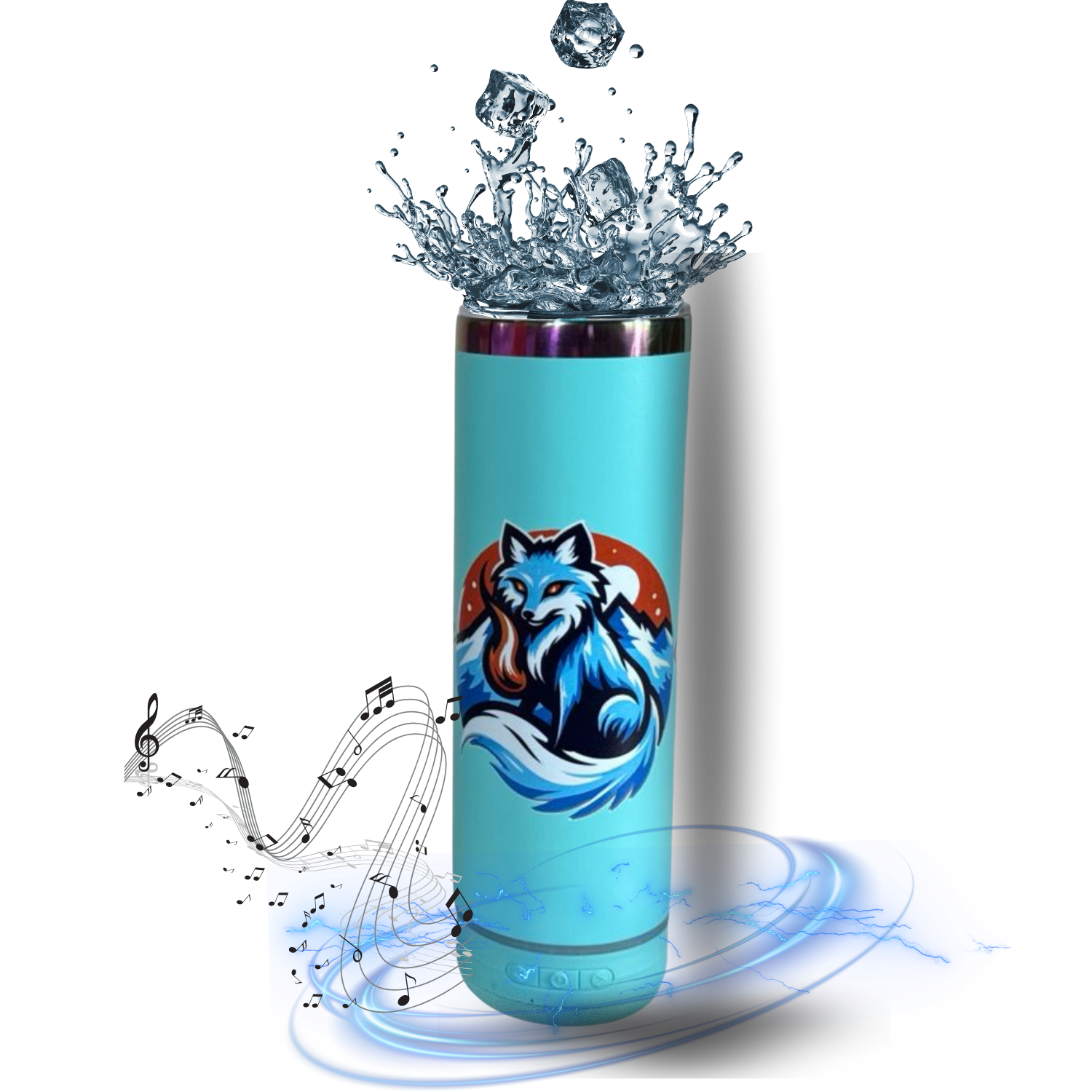 20 oz Stainless Steel Insulated Bluetooth Speaker Tumbler with Straw Lid and Detachable Speaker