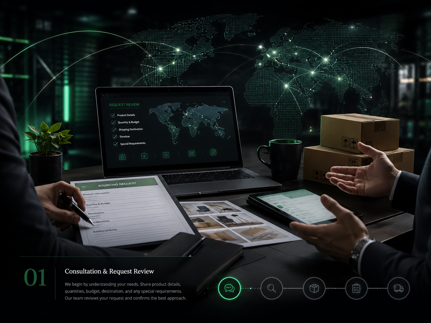 Product sourcing and options review comparing suppliers, availability, estimated costs, and shipping requirements.