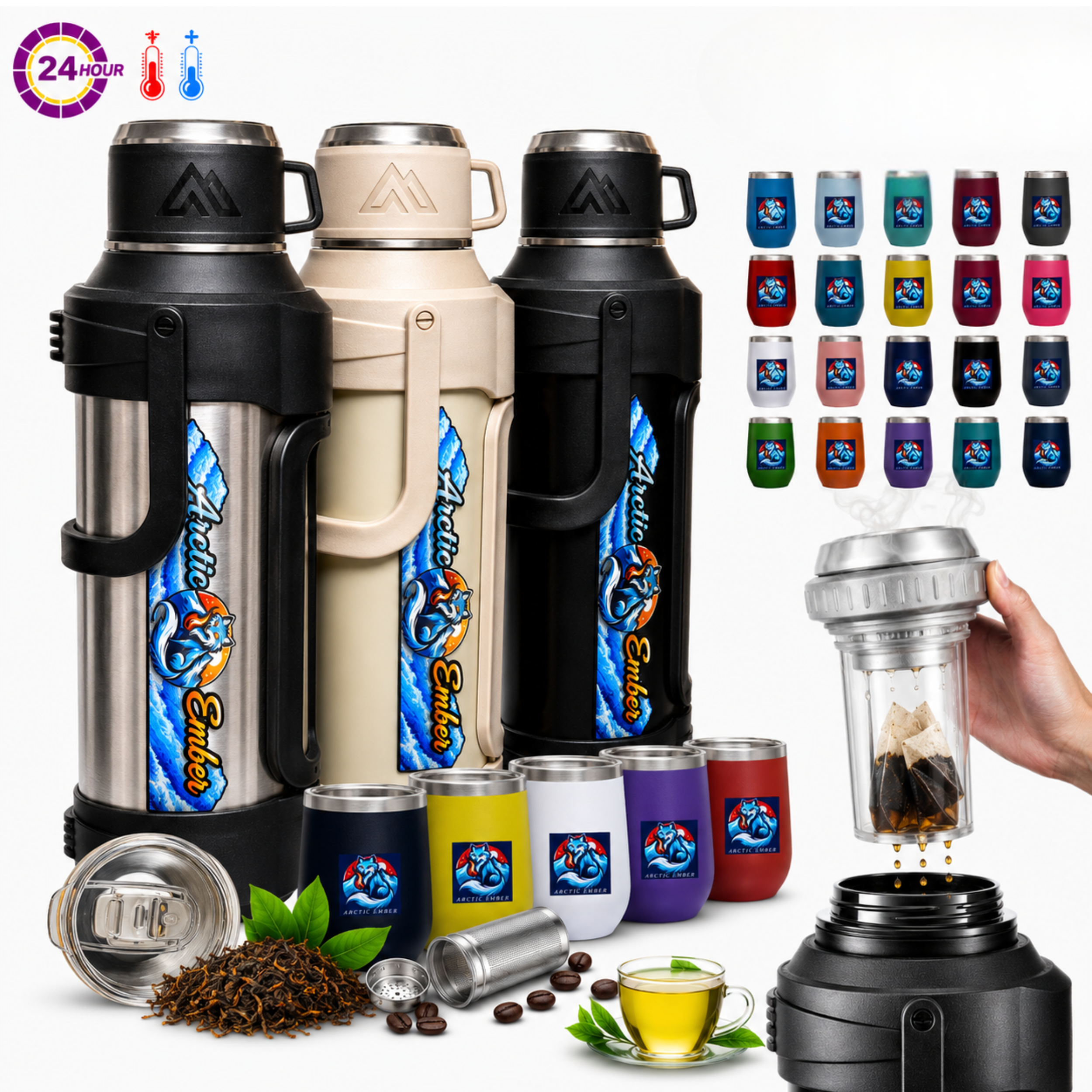 174 oz Vacuum Insulated Water Bottle with Tea Infuser