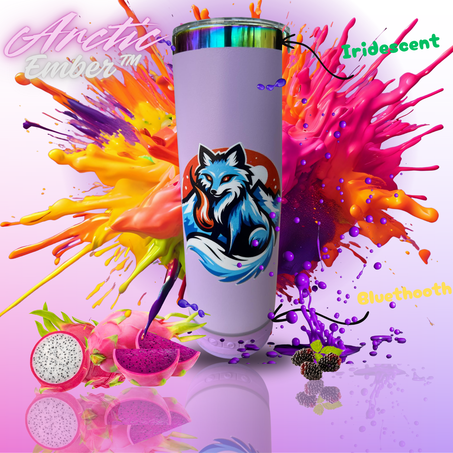 20 oz Stainless Steel Insulated Bluetooth Speaker Tumbler with Straw Lid and Detachable Speaker
