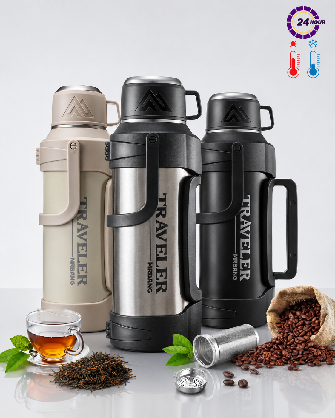 17 oz Vacuum Insulated Water Bottle with Tea Infuser