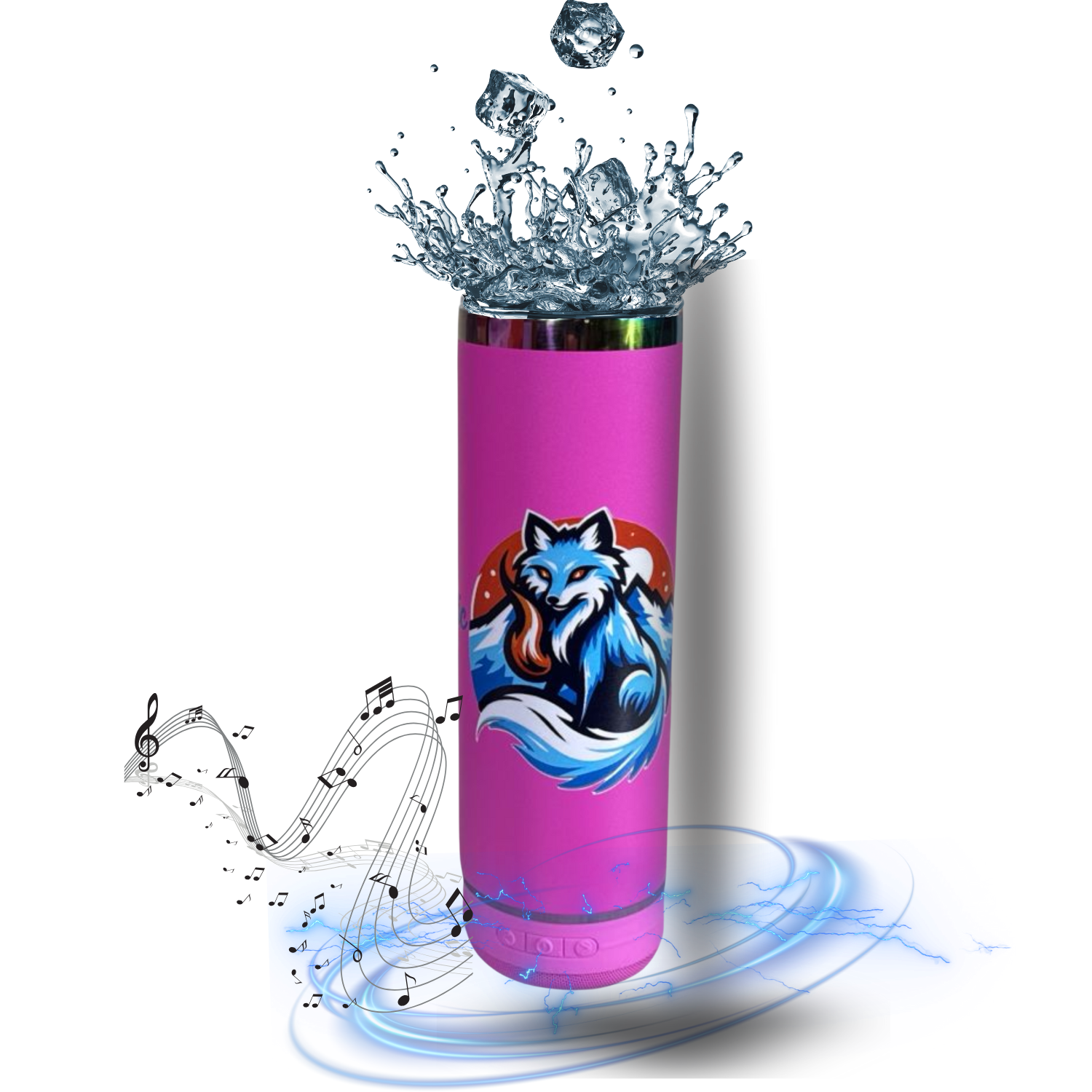 20 oz Stainless Steel Insulated Bluetooth Speaker Tumbler with Straw Lid and Detachable Speaker
