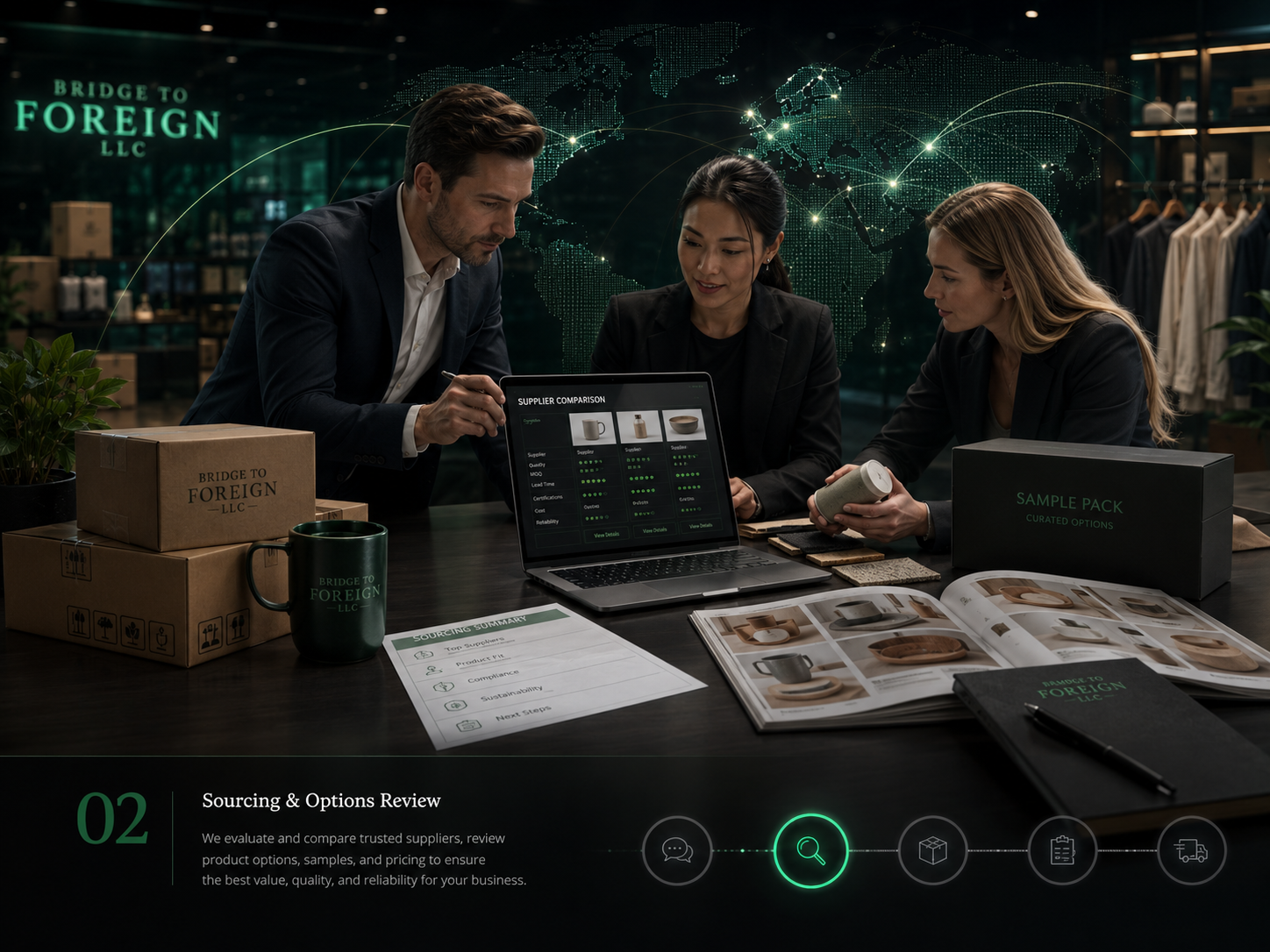 Purchase, shipping, and delivery coordination including supplier communication, tracking, consolidation, and documentation.