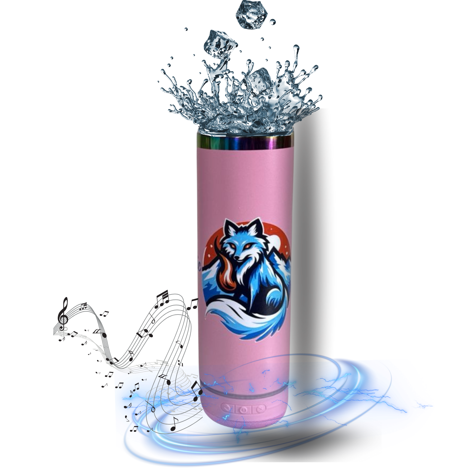 20 oz Stainless Steel Insulated Bluetooth Speaker Tumbler with Straw Lid and Detachable Speaker