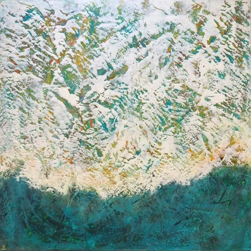 Taking Flight | 24” x 24” | Cradled Panel, Custom Floater Frame | $890