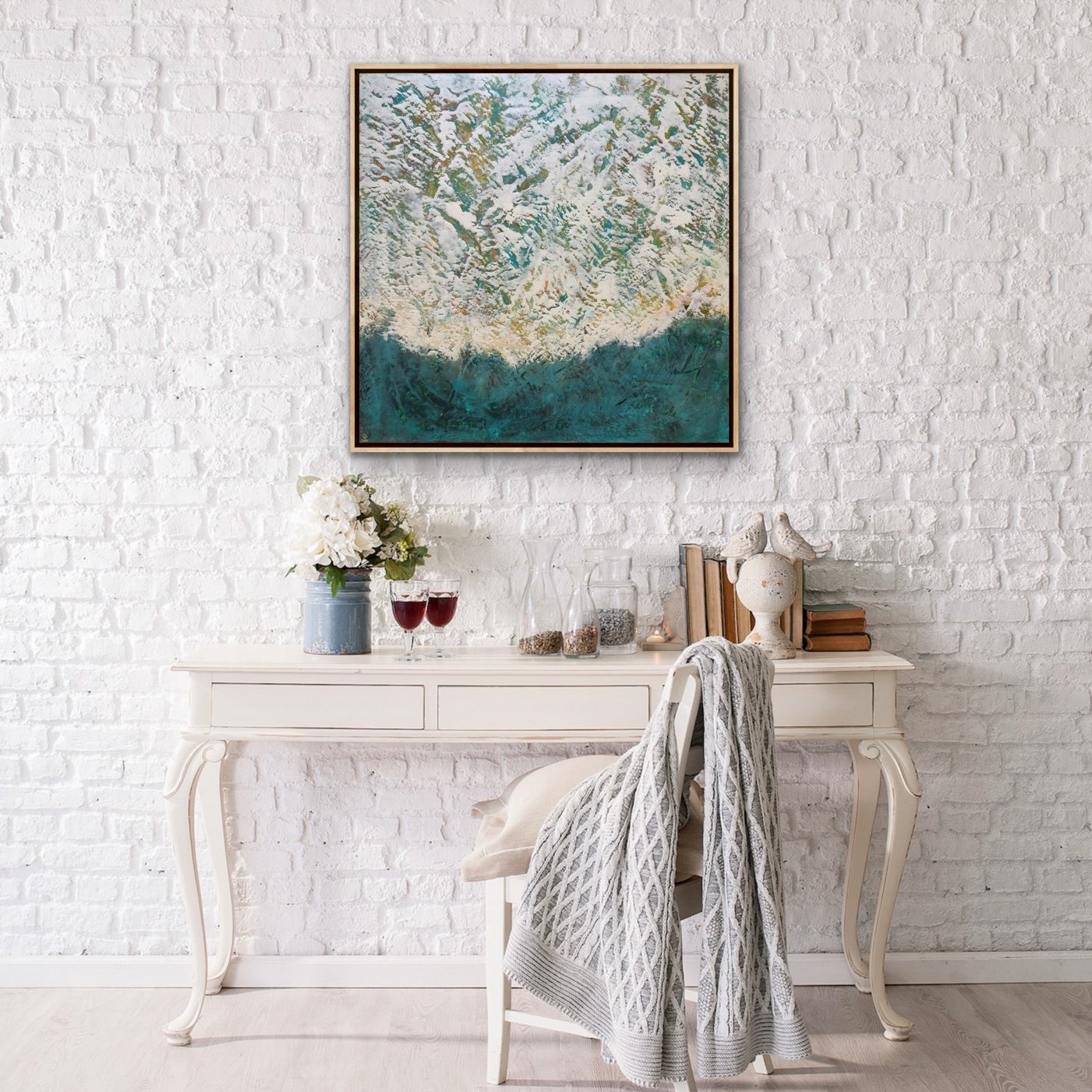 Taking Flight | 24” x 24” | Cradled Panel, Custom Floater Frame | $870