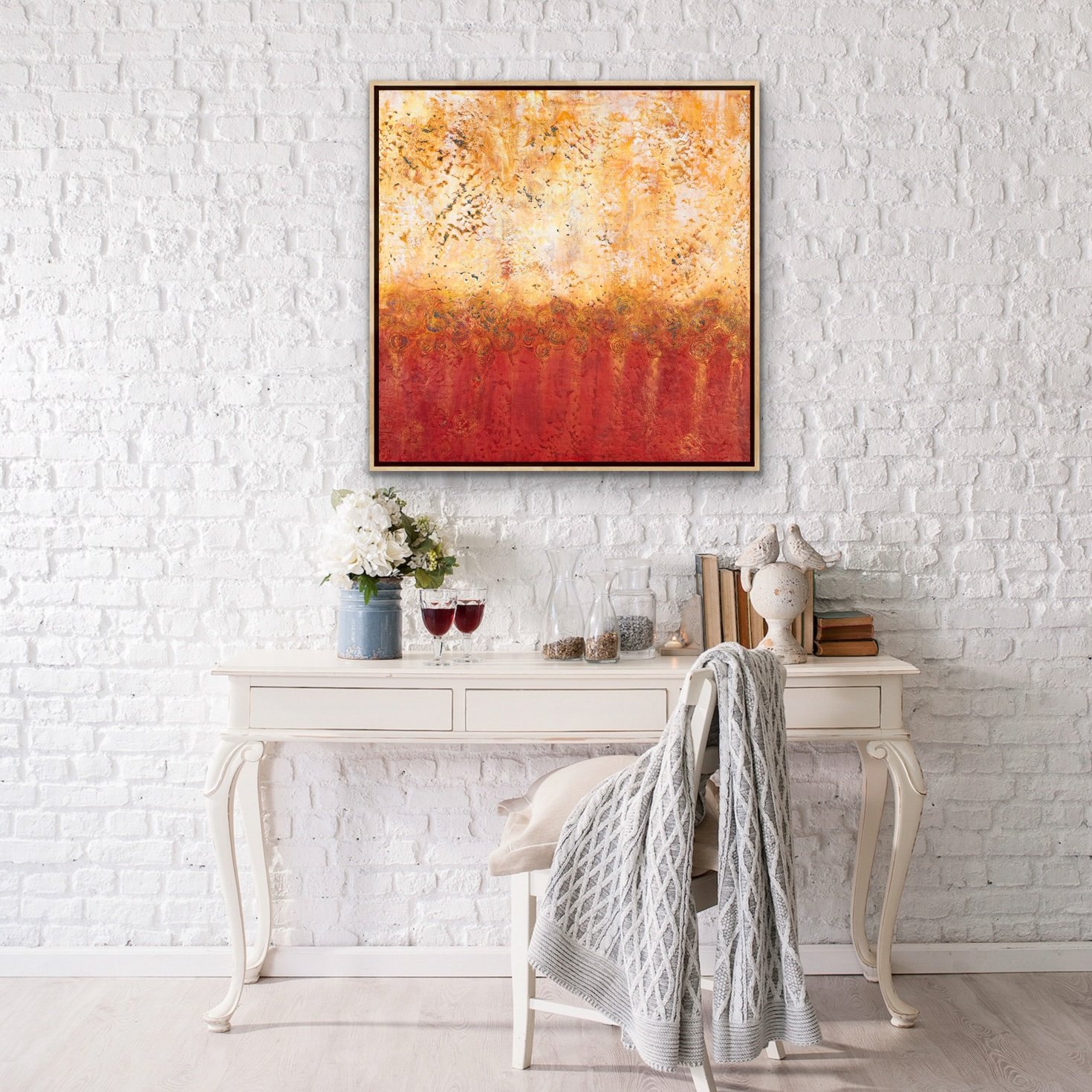 Terra Flora | 24” x 24” | Cradled Panel, Custom Floater Frame | $870