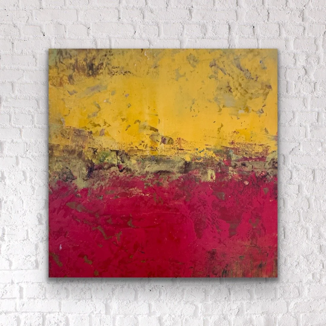 Desert Sun: 6" x 6", Cradle Panel, 1.5" deep Painted Edges | $67