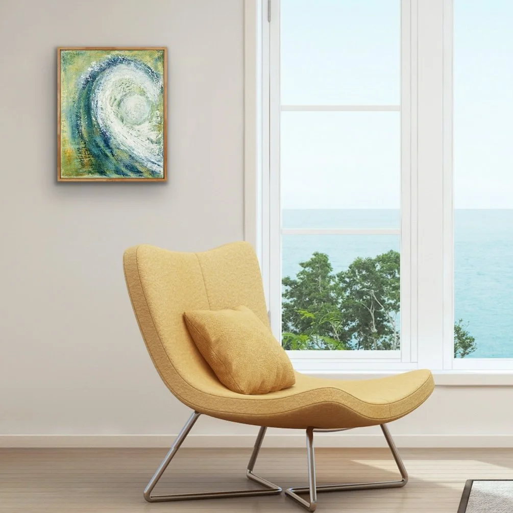 Orbit | 18” x 20”| Canvas, Custom Floater Frame | $350