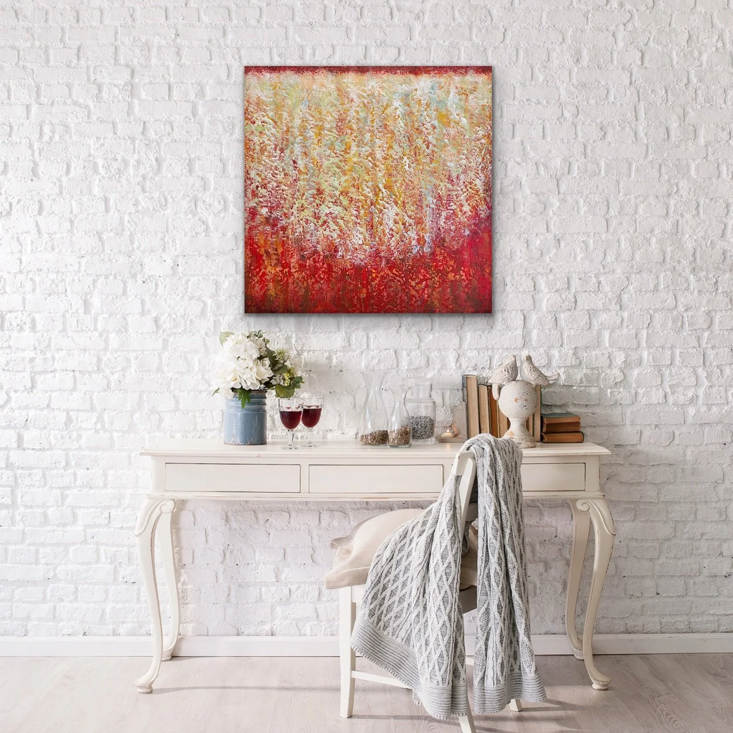 Enchanted Curtain | 24” x 24” | Cradled Panel, Painted Edge | $720