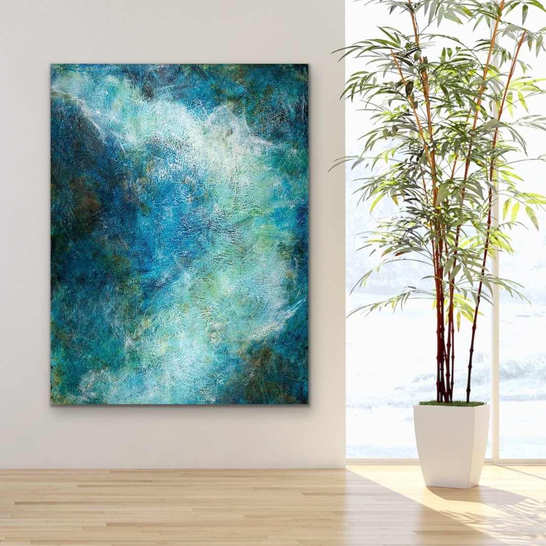 Where Angels Dream | 47” x 60” | Canvas, 1” Painted Edge | $3,200   *Double-wired for vertical or horizontal display (freight shipping).
