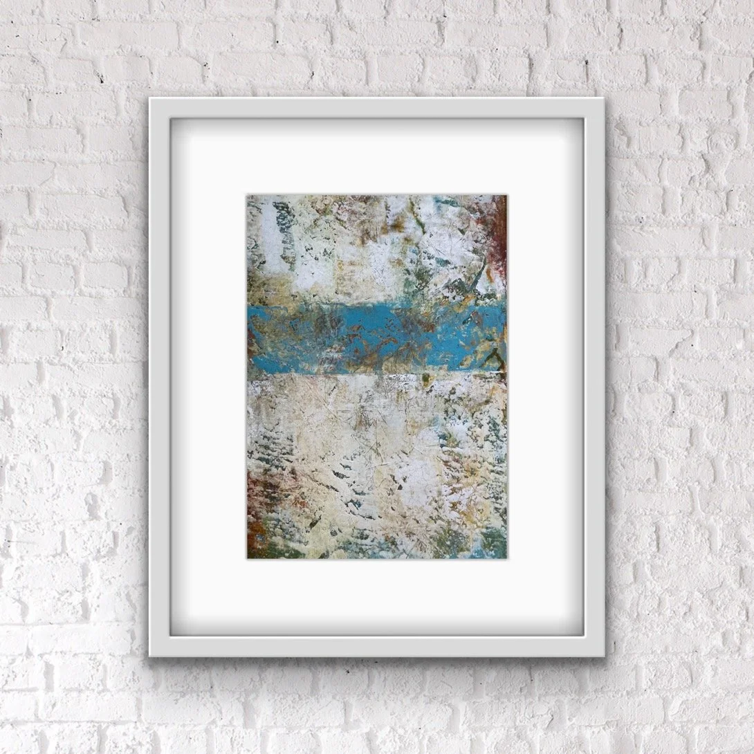 Kaleidoscope:  8" x 10", Double Mat + Frame | $124 (inner mat, blue edge)