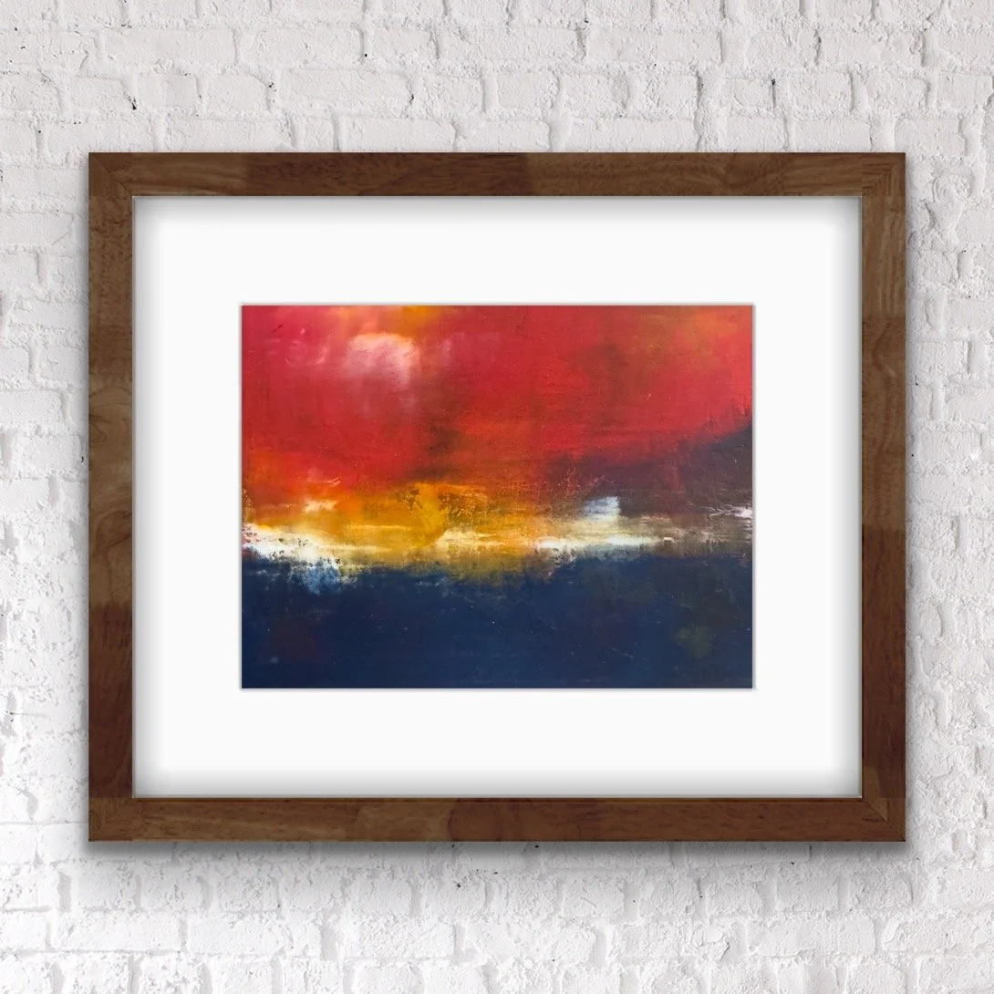 Red Sunset: 10" x 8", Mat + Frame | $114