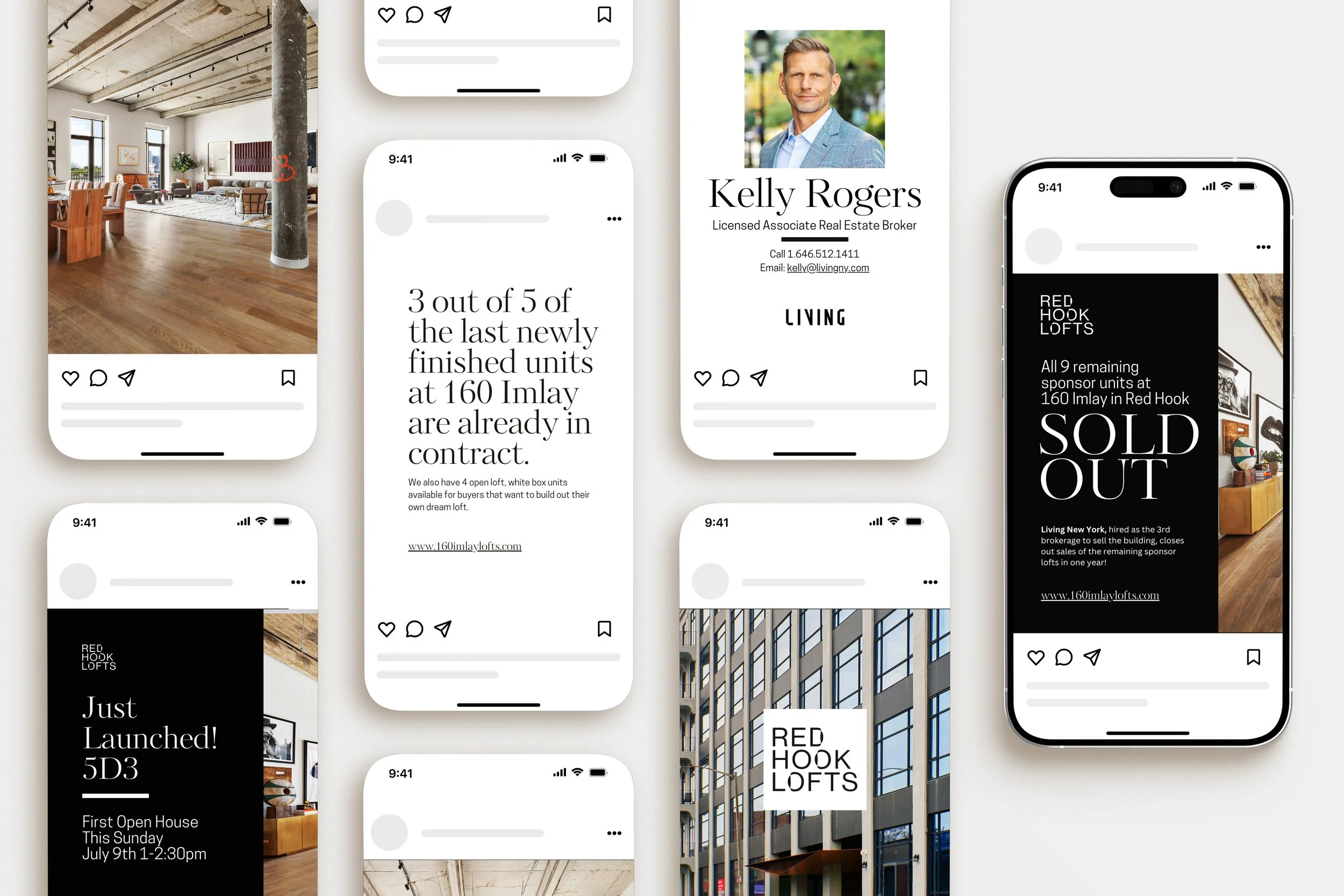 Graphic of Social Media Designs completed for Red Hook Lofts.
