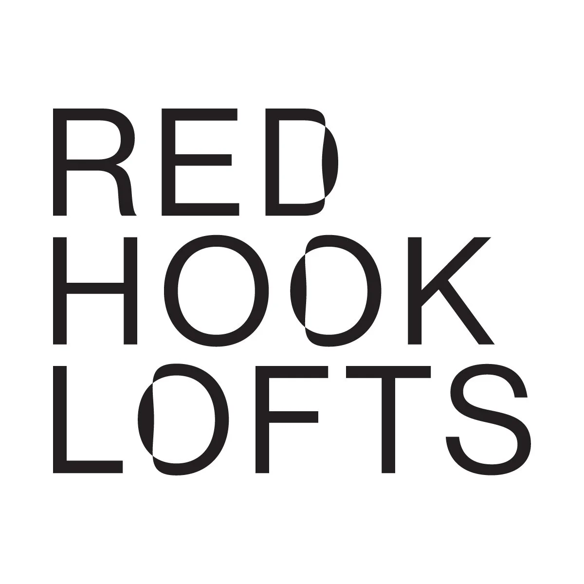 Red Hook Lofts Logo - Text with words, reading 'RED HOOK LOFTS.'