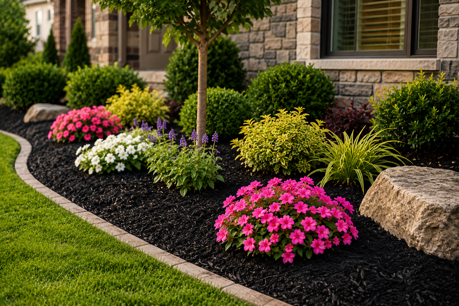 Mulch installation & Planting flowers