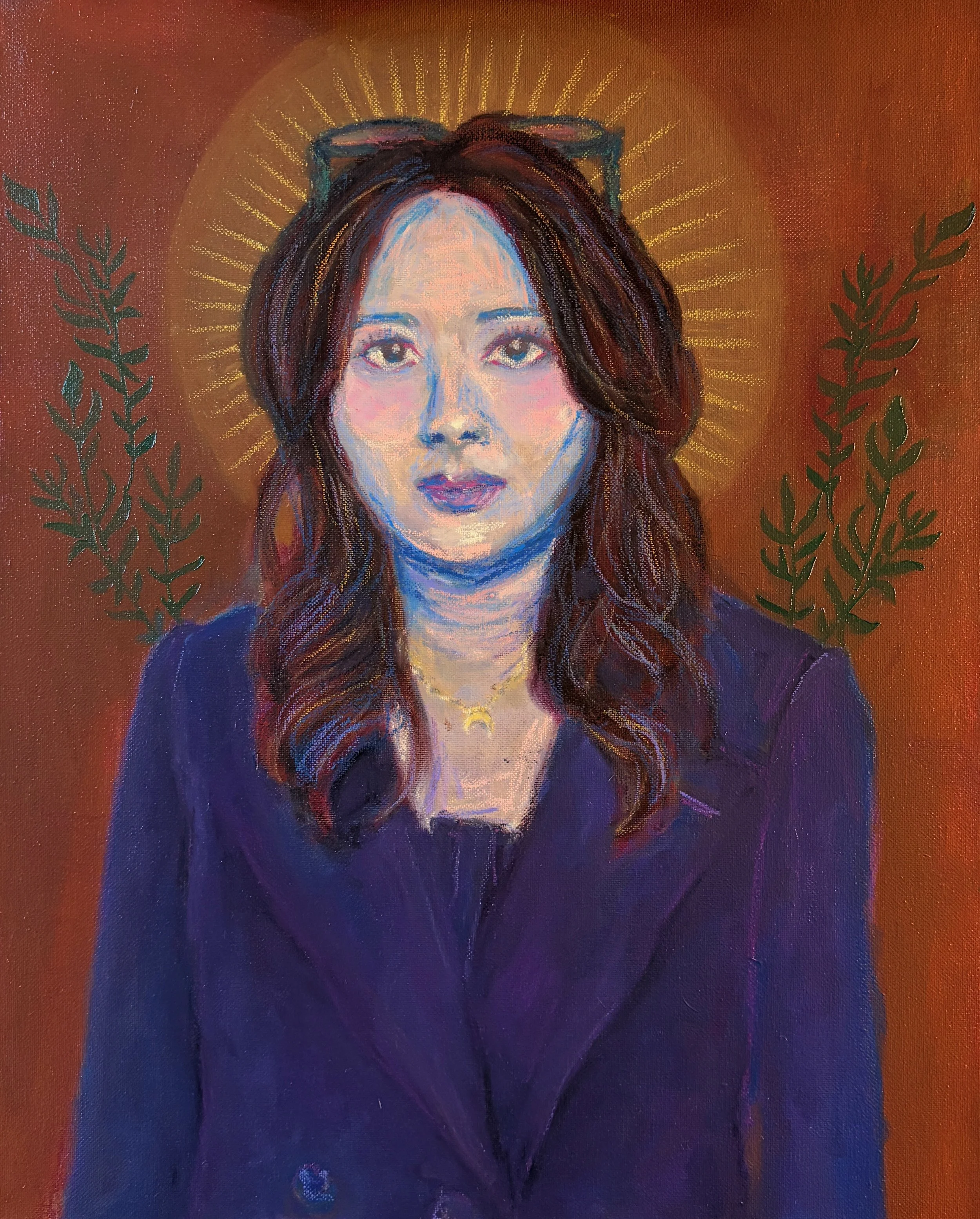 Self-Acceptance Portrait: High Priestess, 2026
Oil and oil pastel on canvas
16 in x 20 in