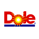 Dole logo with sunburst design on a white background.