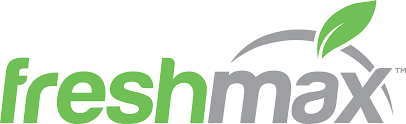 Freshmax logo with green and gray text and leaf design