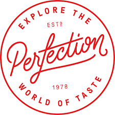 Circular logo with red text "Explore the World of Taste Perfection, Est. 1978."