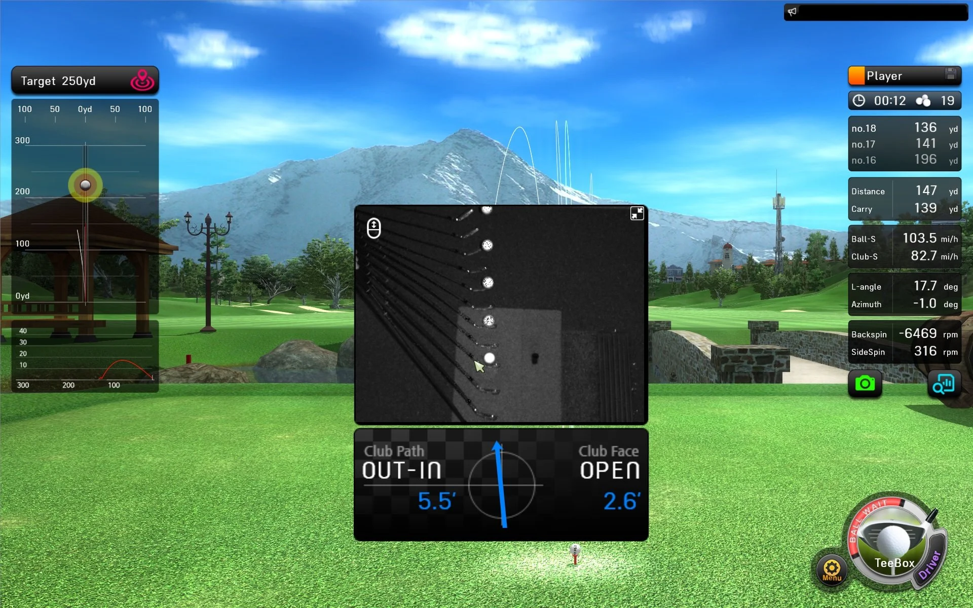 Bravo Golf iron club-path analysis screen.