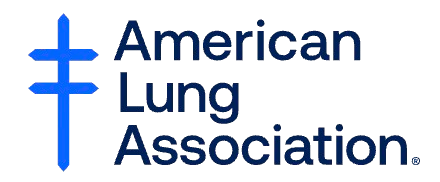 Logo of the American Lung Association featuring a blue stylized lung shape and the organization's name.