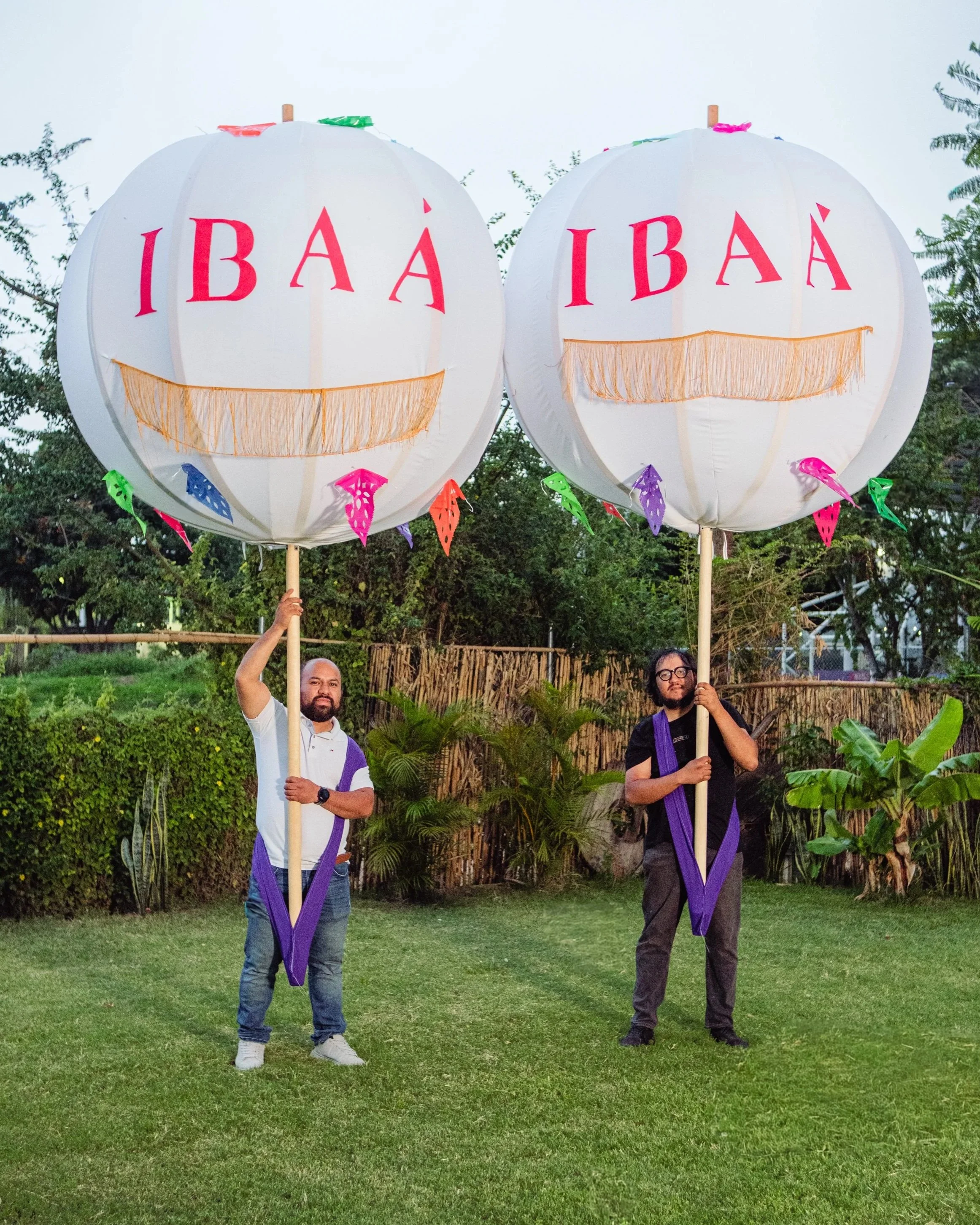 Custom branded giant parade balloons for a corporate calenda event in Oaxaca, Mexico
