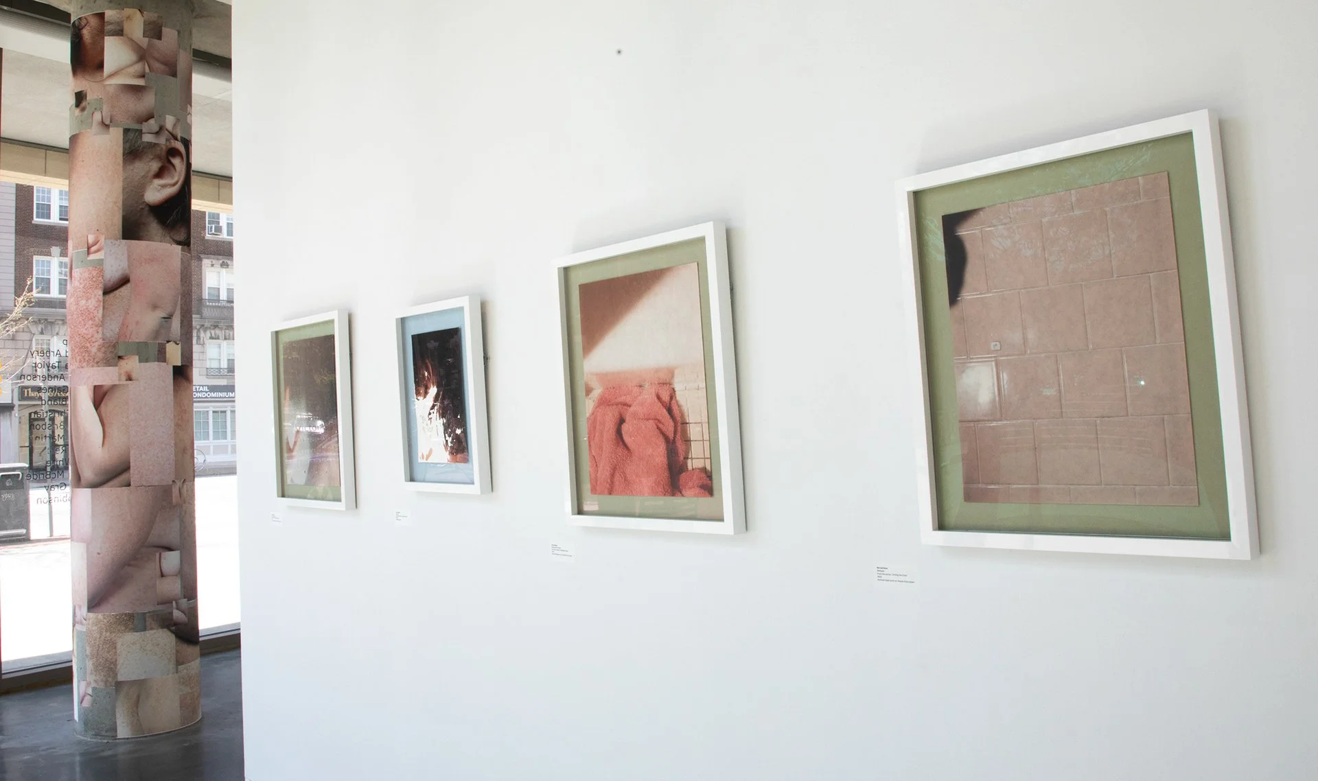 3 Green Mat Frames have Archival Inkjet Prints on Hiromi Paper and the Smaller Blue Mat Frame has a Bleached Photographic Print