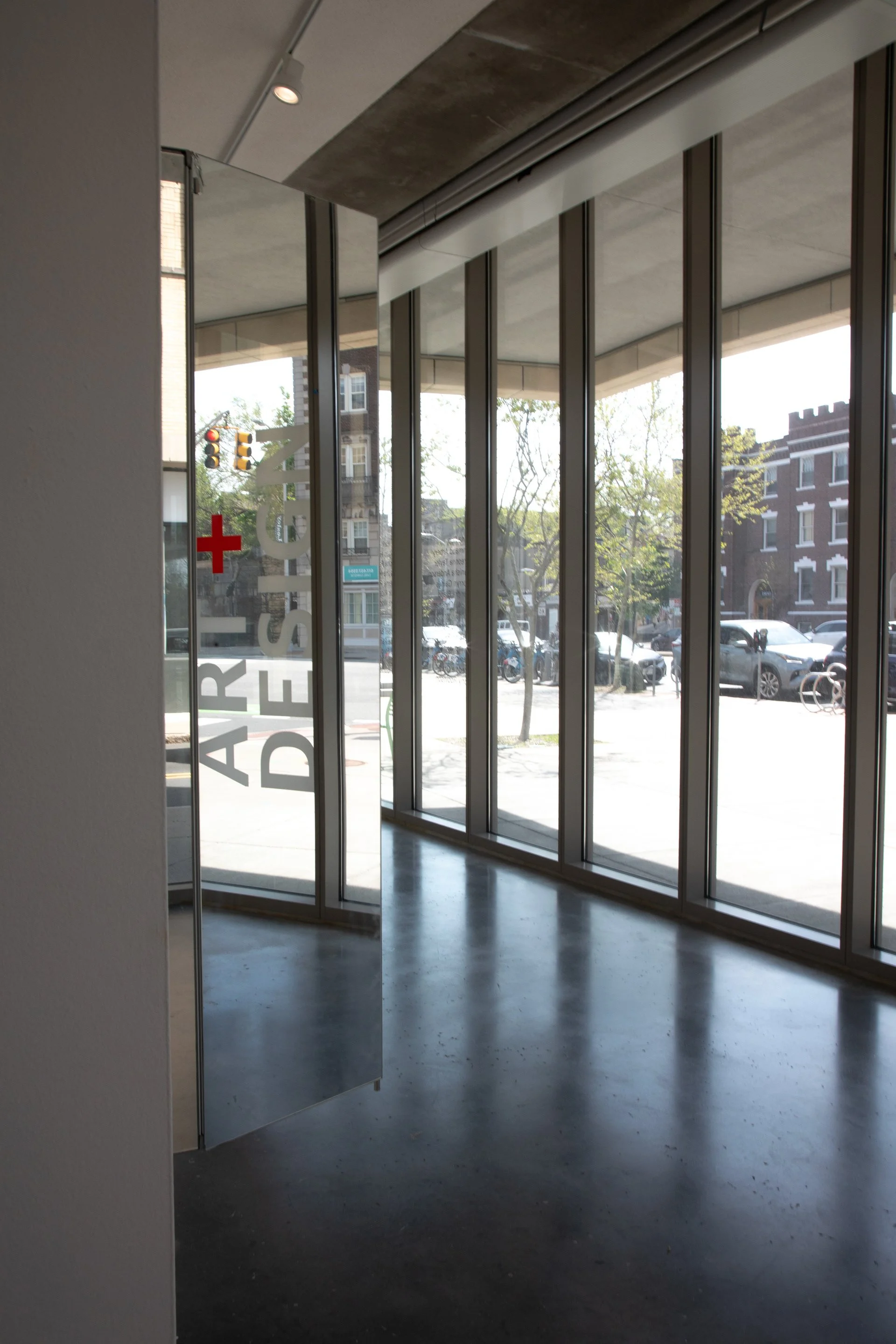 Cabinet Mirror Installation Reflection