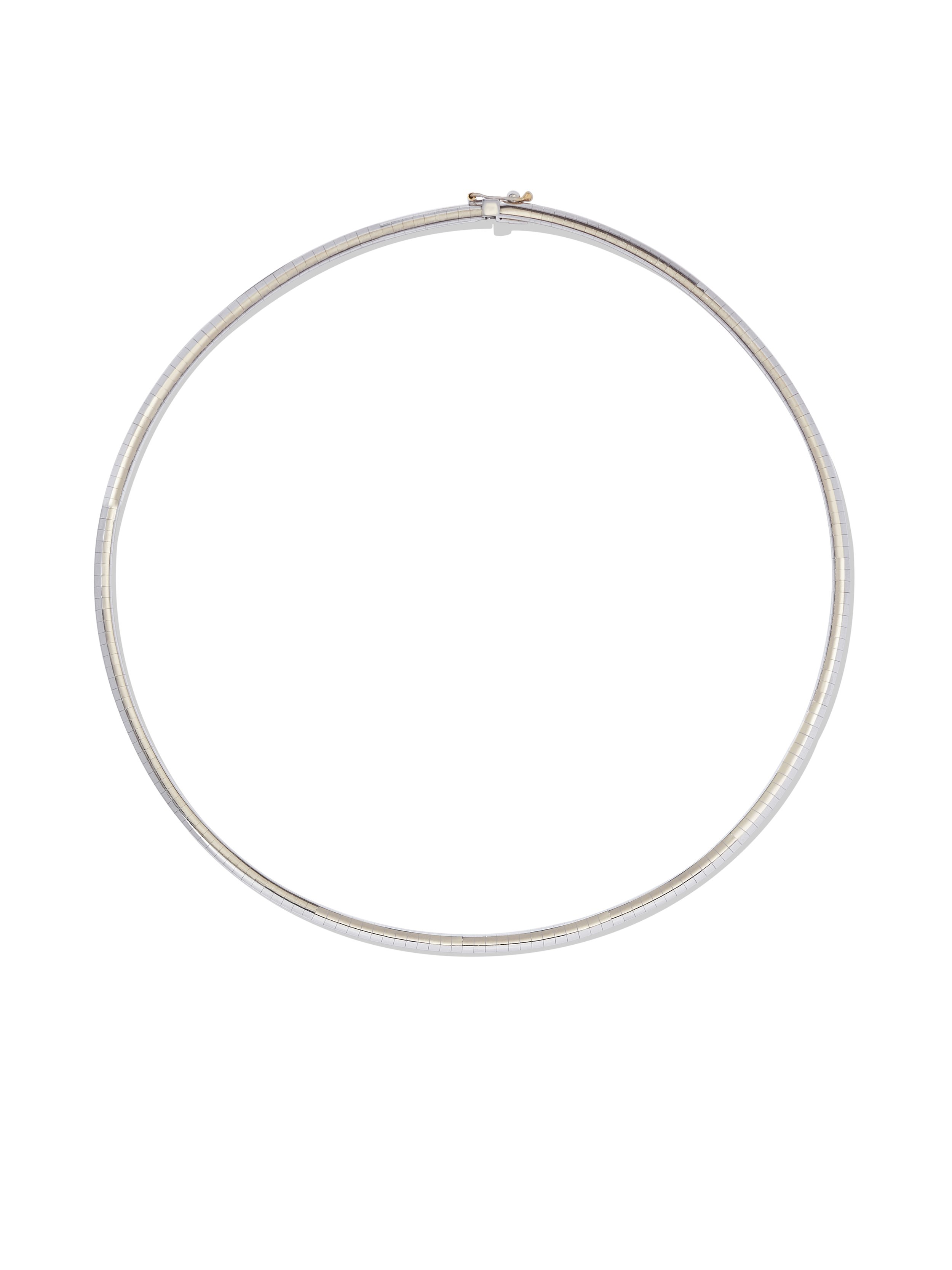 3mm White Gold Flexible Tube Necklace