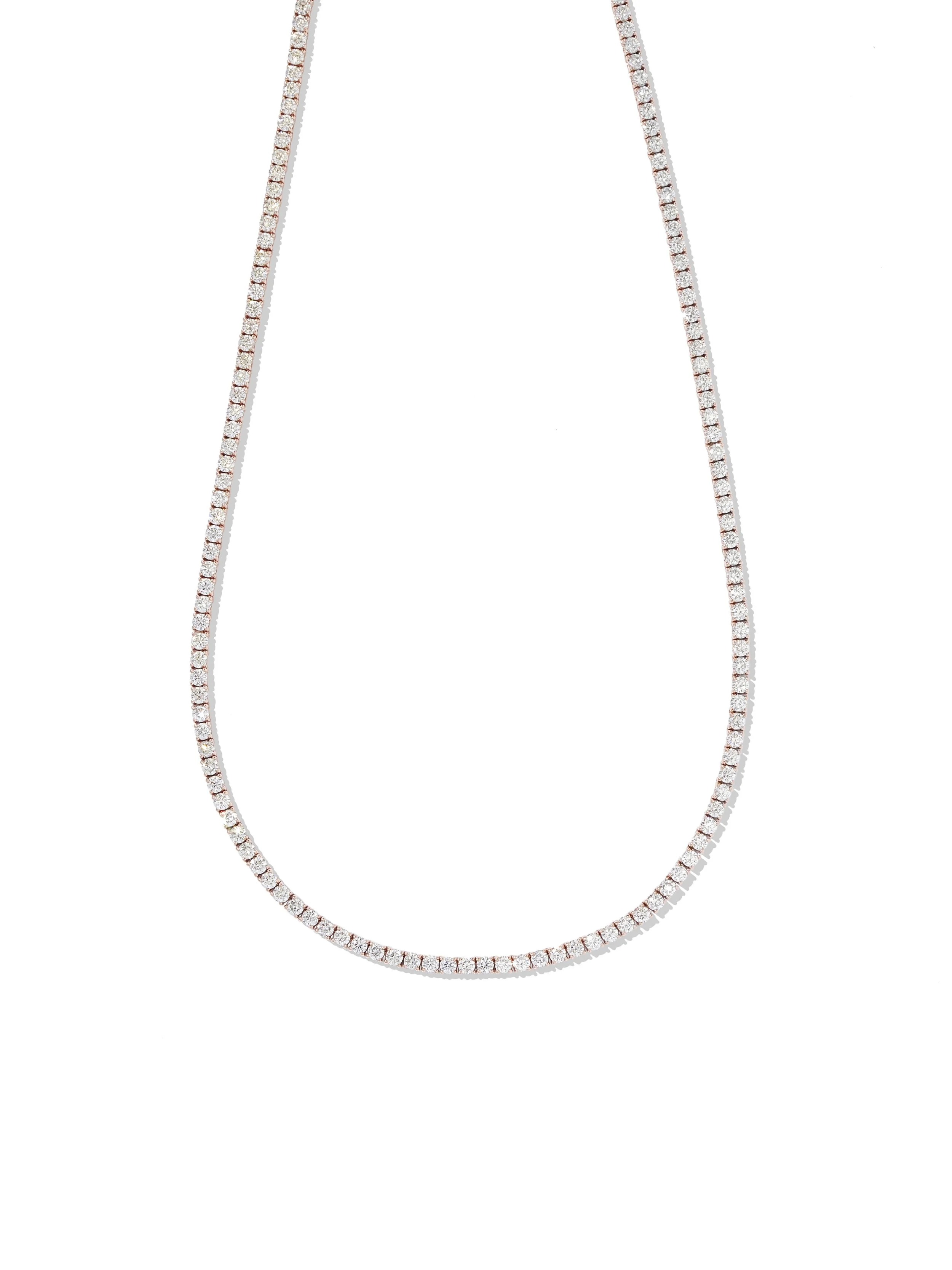 Rose Gold Diamond Tennis Necklace