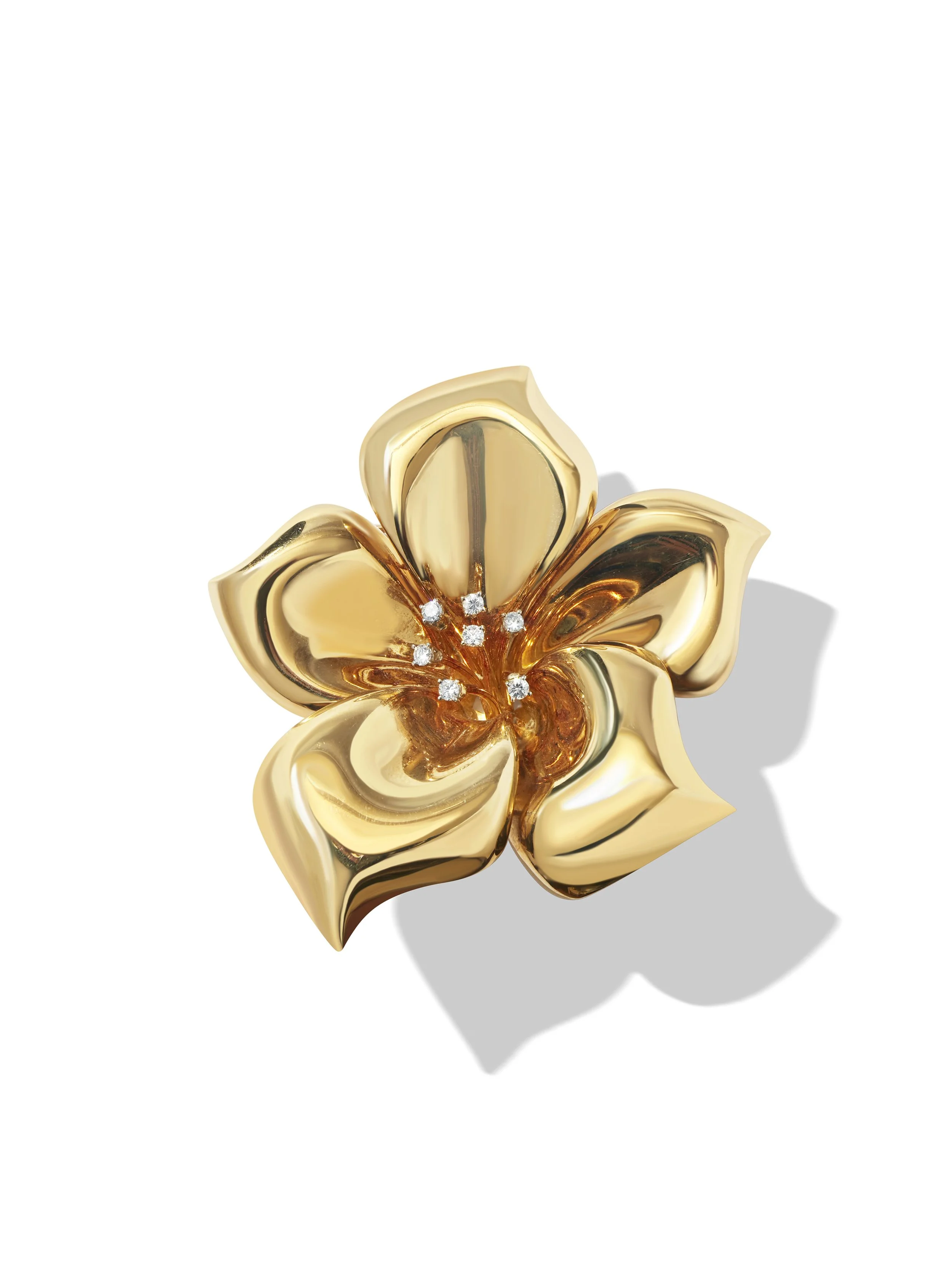 Diamond Flower Brooch