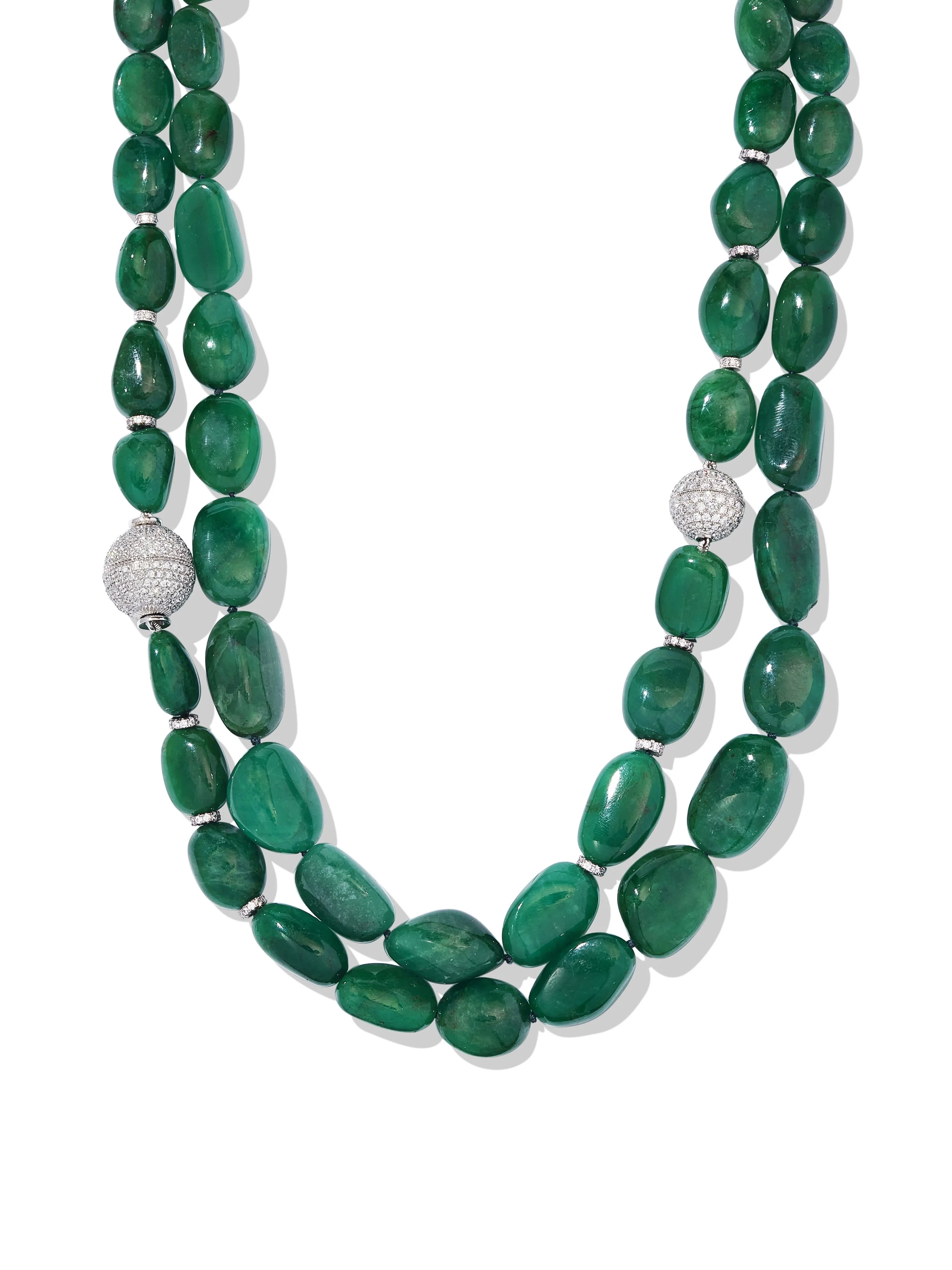 Double Layered Emerald Necklace