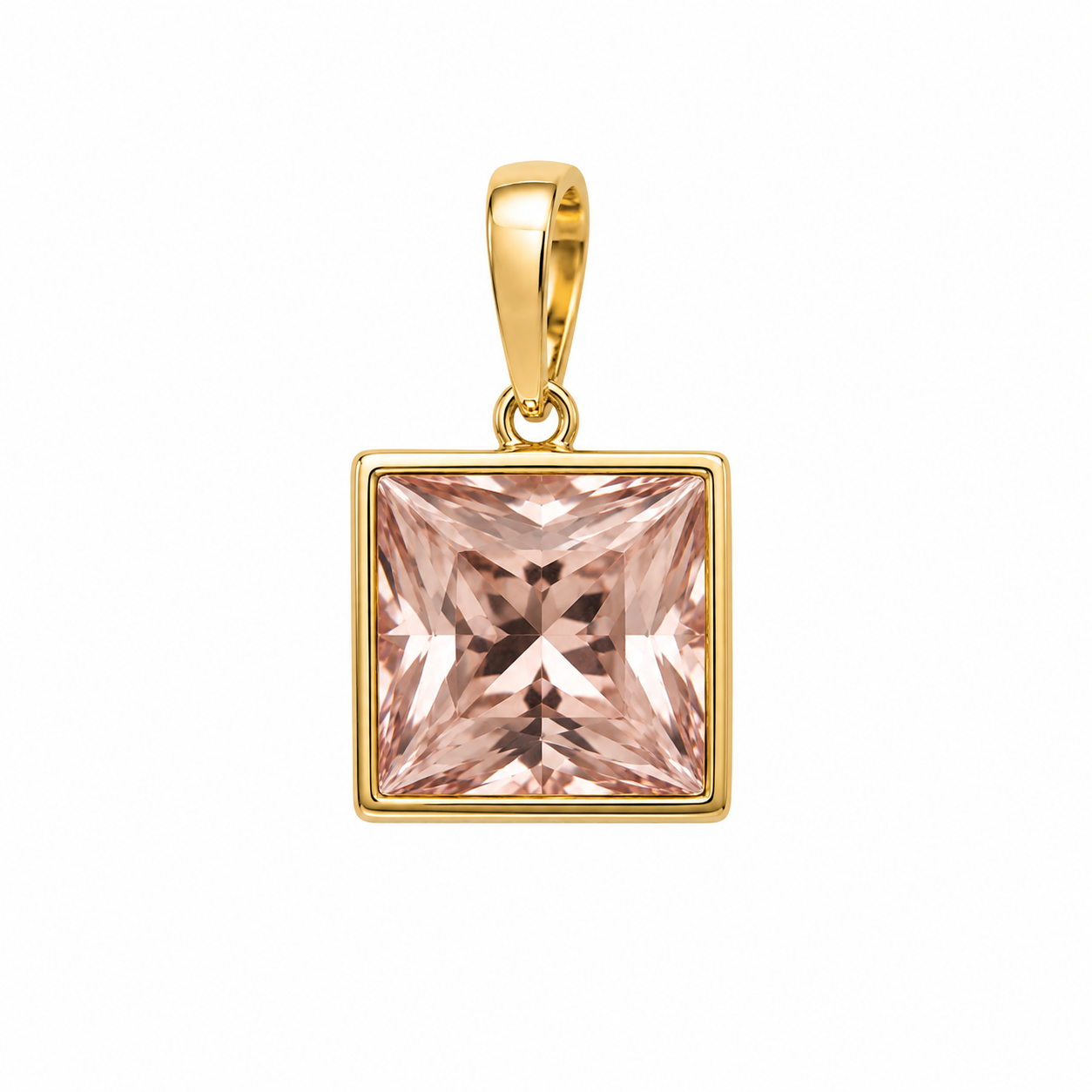 Princess Cut Morganite Charm (11)