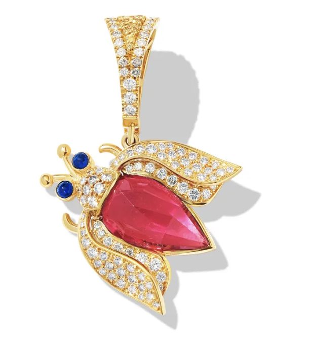 Large Gold Encrusted Tourmaline Beetle