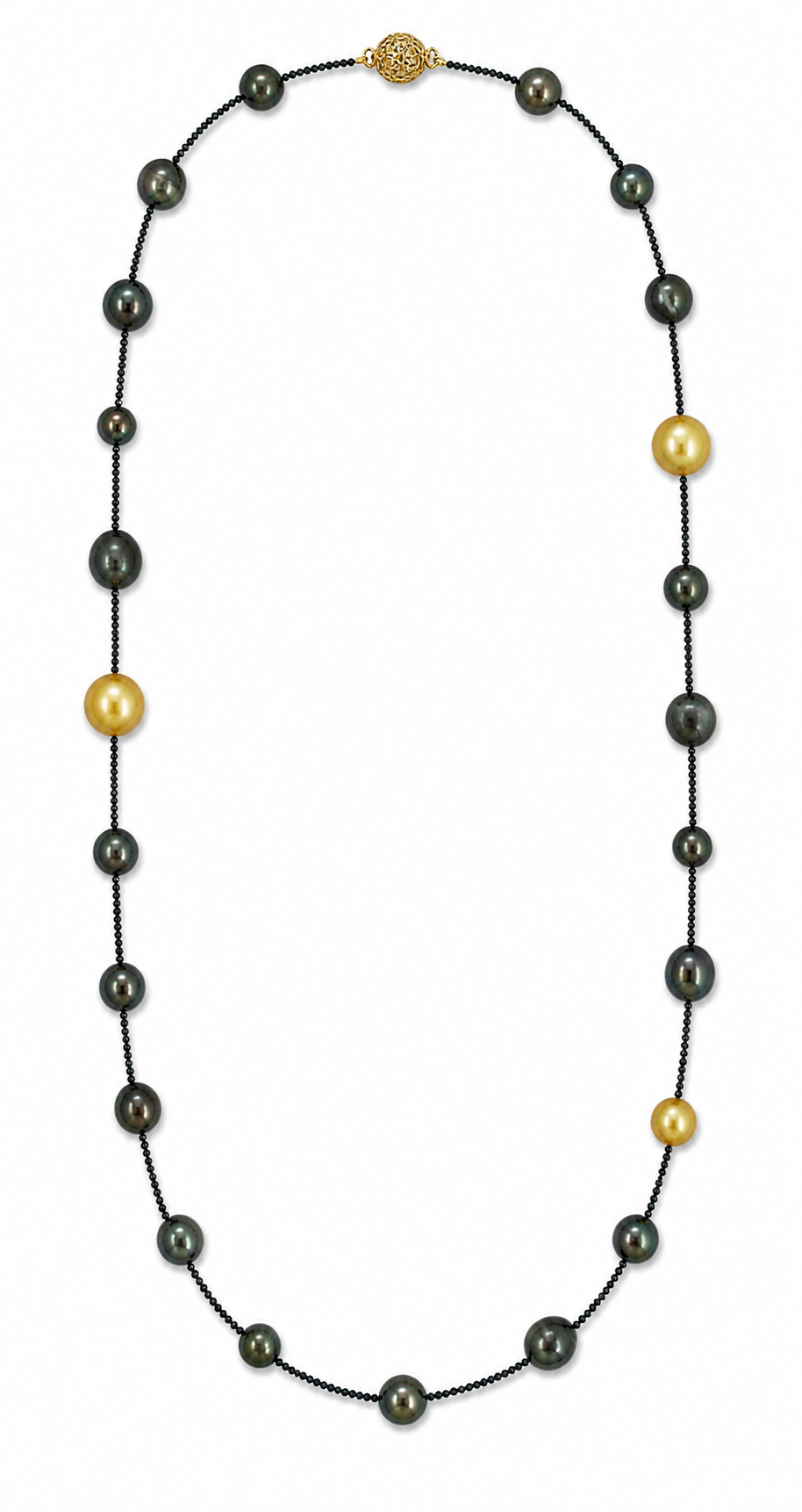 Gold and Black Pearl Necklace