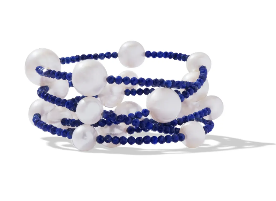 Pearl and Lapis Bracelet