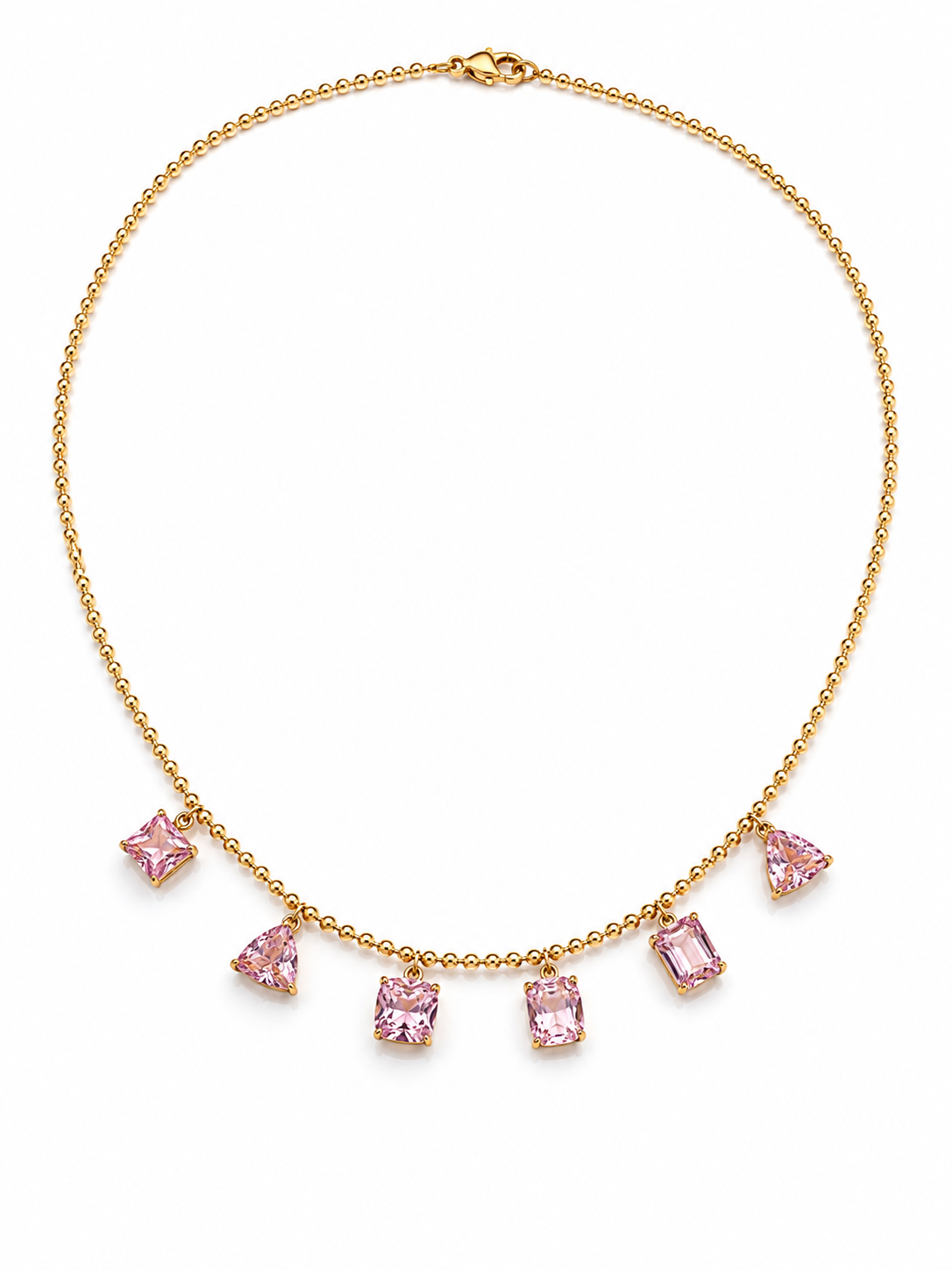 Mixed Shape Kunzite Necklace (20)