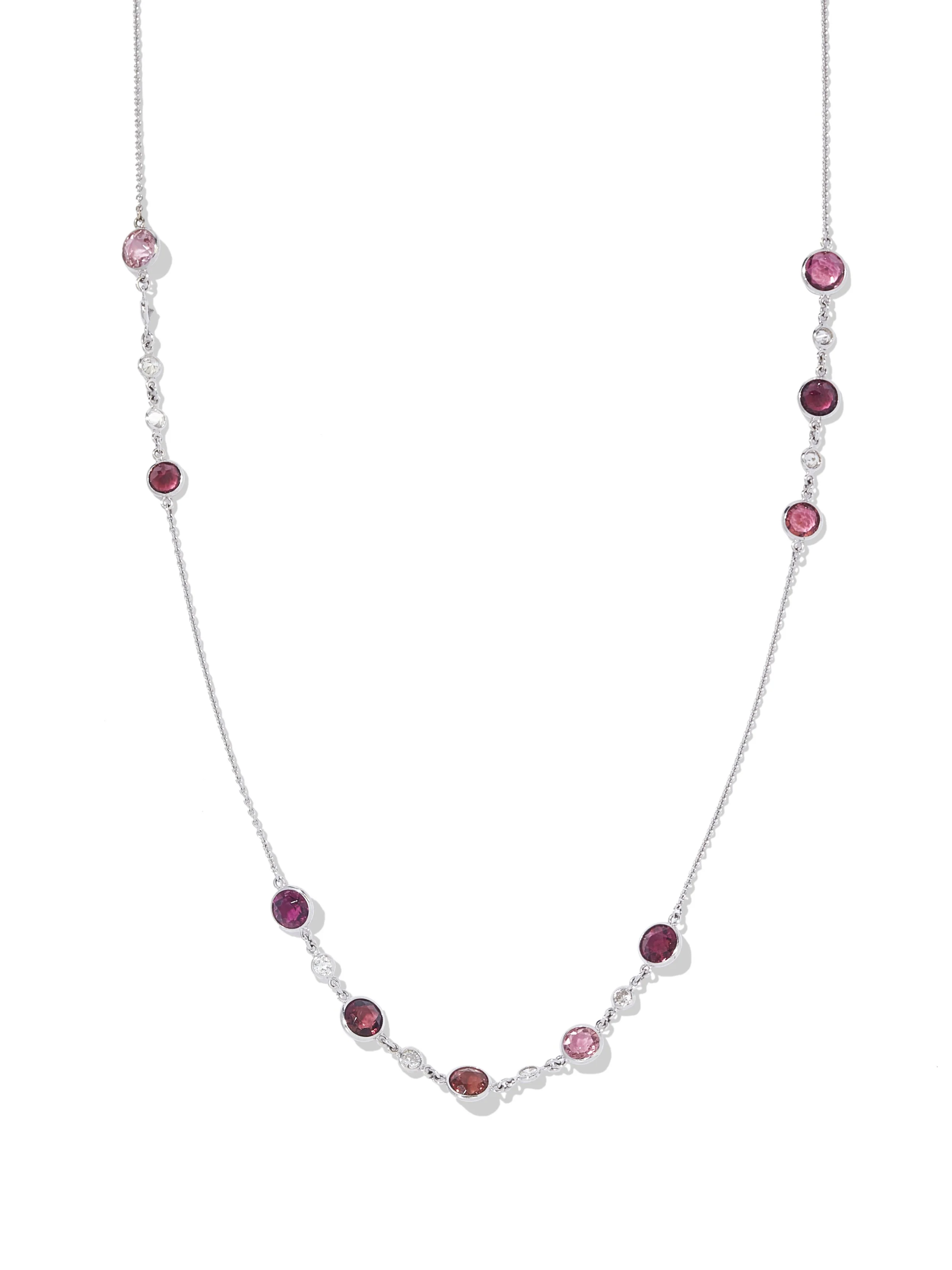 Long 28-Inch Pink Tourmaline Necklace