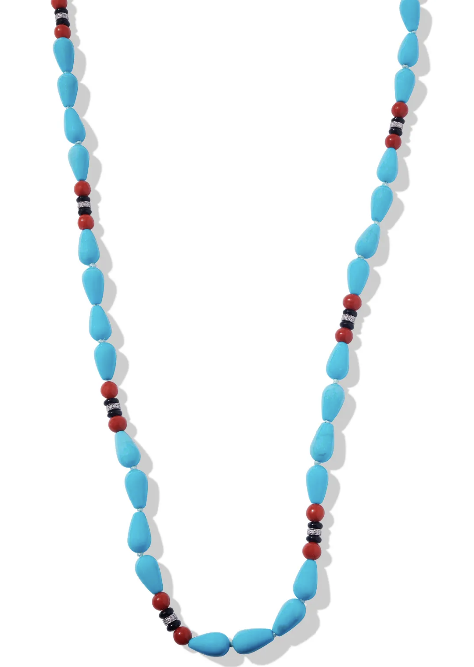 Sleeping Beauty Turquoise Necklace with Diamonds Clasp
