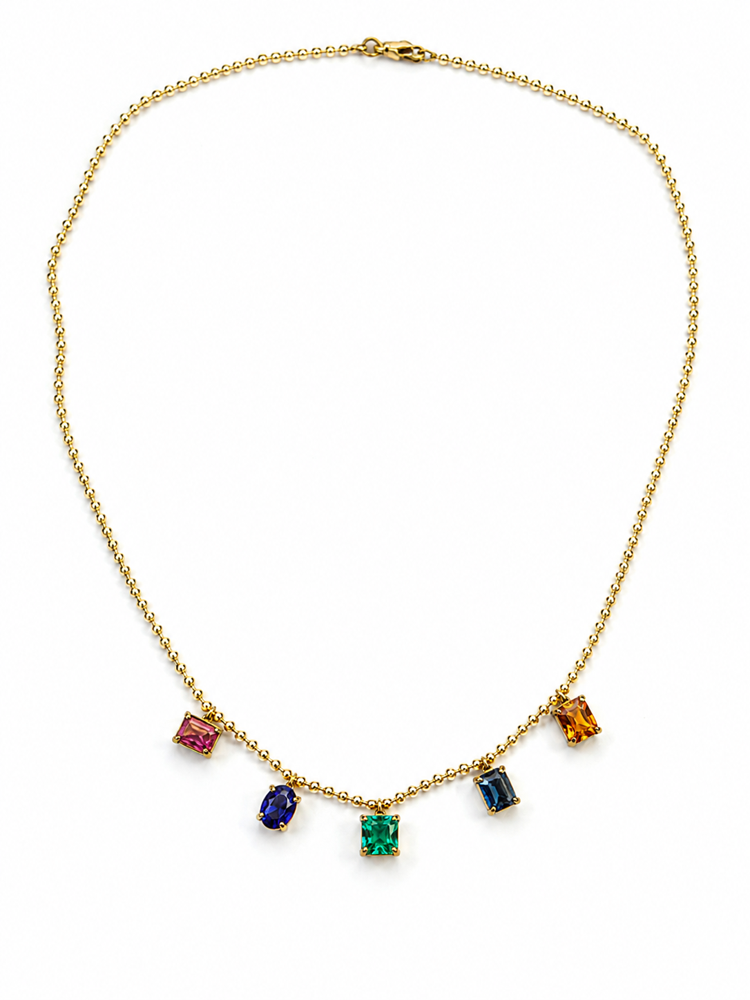 Mixed Sapphire and Emerald Necklace (21)